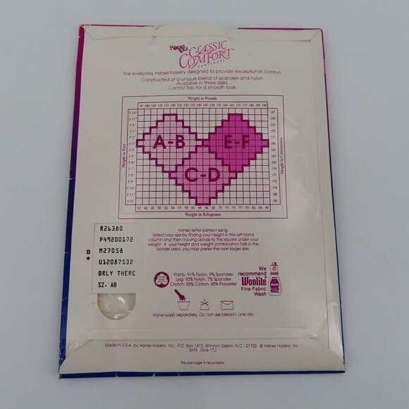 Hanes Womens AB Barely There Style 172 Classic Comfort Pantyhose Sandalfoot VTG - Picture 4 of 8
